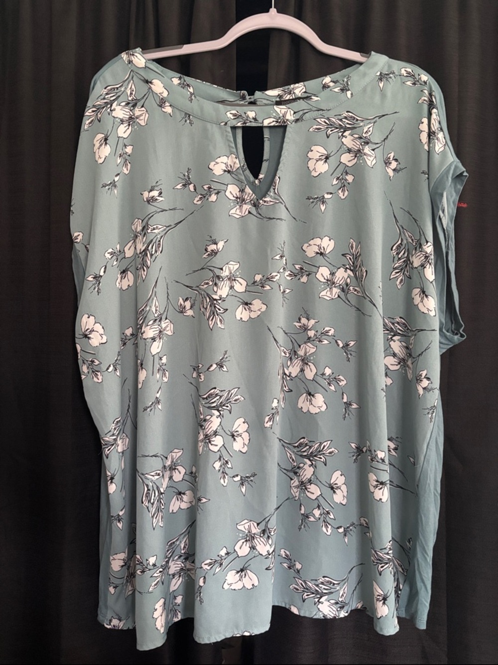 Papermoon Sage Green Floral Keyhole Blouse